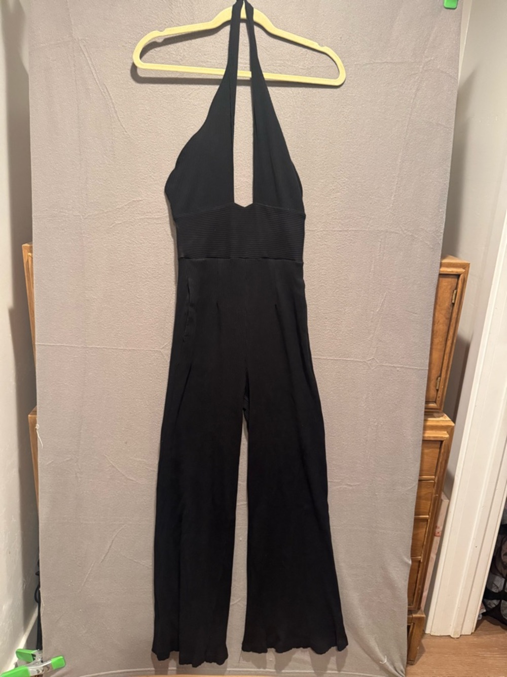 Callahan Black Halter Neck Wide-Leg Jumpsuit